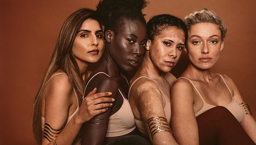 Beautiful women with various skin types