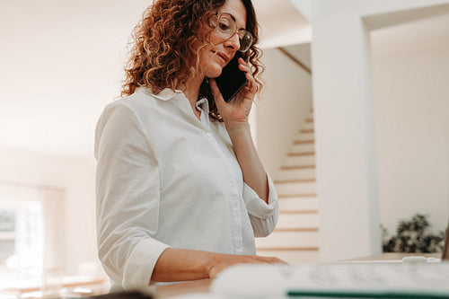 Woman doing business from home