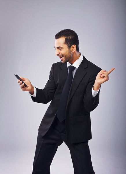 Cute Businessman Dancing Out of Joy