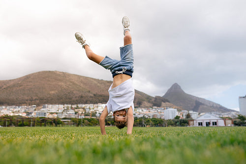 Boy playing in the ground