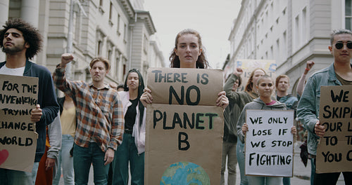 Global warming and plastic pollution protest