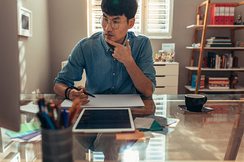 Interior designer working on new project