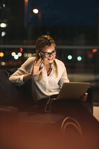 Businesswoman making a video call