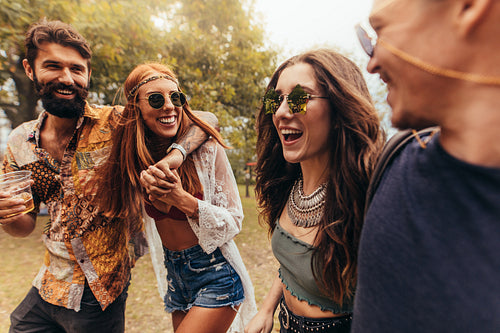 People enjoying the summer music festival