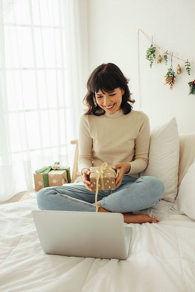 Woman connecting with family and friends on video call