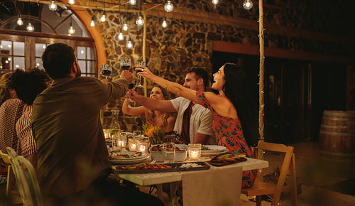 Group of friends celebrating a special occasion