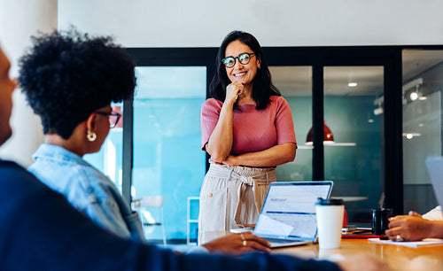 Guiding the table: A team leader opening the discussion
