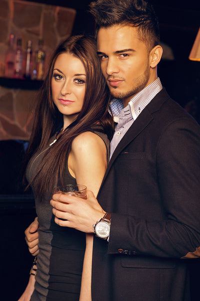 Elegant and Lovely Couple Posing Indoor