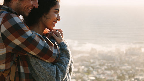 Couple on vacation enjoying the moment