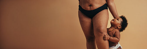 Cute child with his mom