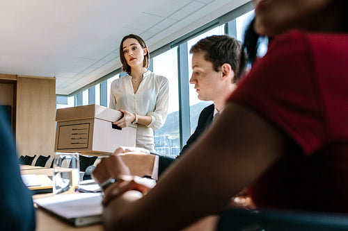 Corporate business people having meeting in board room