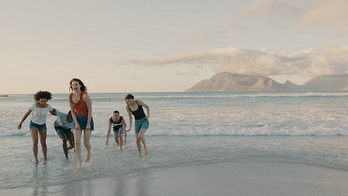 Friends enjoying their weekend on the beach