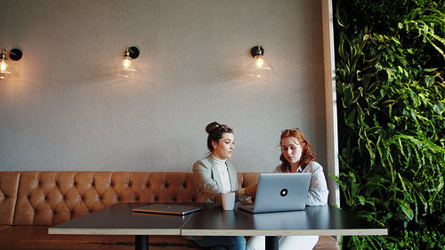 Business women having a discussion in a video conference