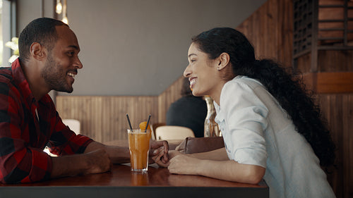 Couple spending lovely time at a cafe
