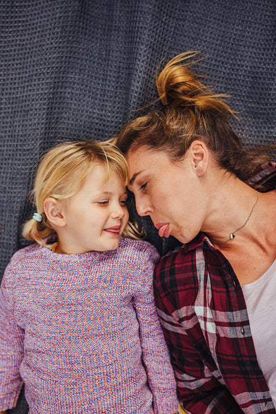 Mother having fun with her daughter