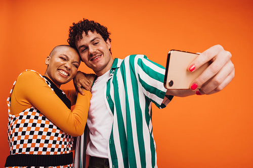 Best friends taking a selfie together