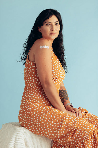 Woman after getting vaccine