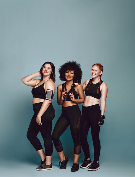 Group of diverse women in sportswear