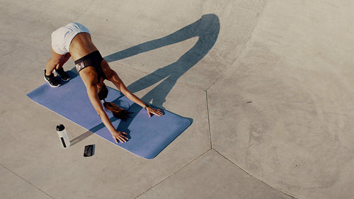 Female doing yoga asana
