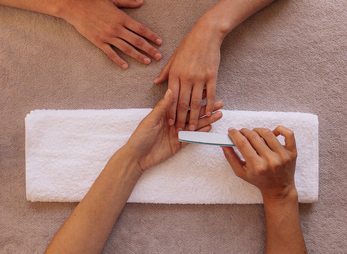Nail care in the beauty salon