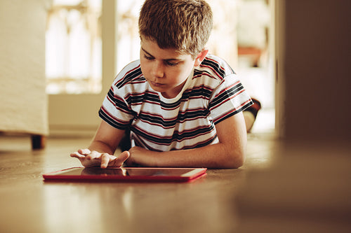 Kid using technology for learning