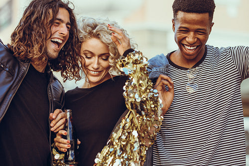 Group of friends having fun outdoors