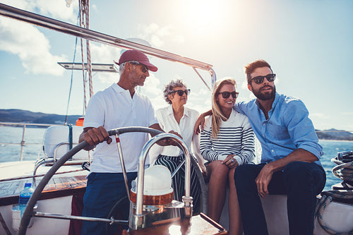 Family on a boat trip