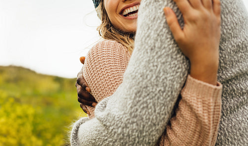 Couple embracing each other with love