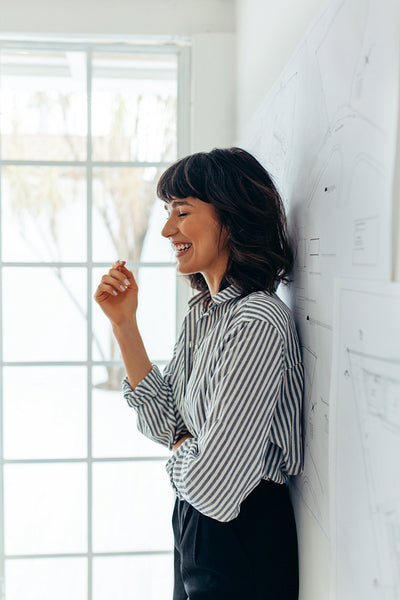 Portrait of smiling woman entrepreneur