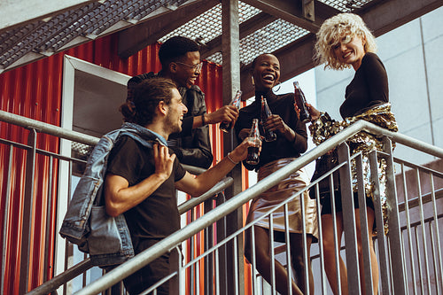 Friends hanging out on weekend