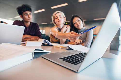 Students researching information for their project