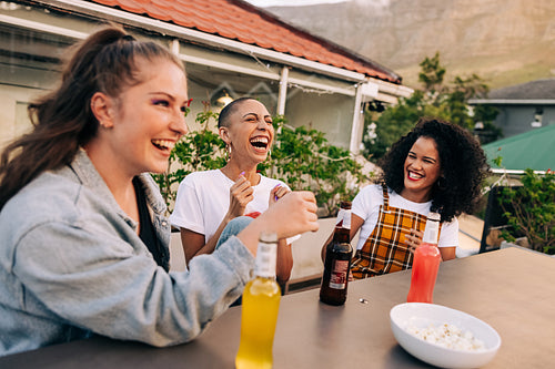 Laughter over drinks
