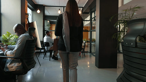 Business professionals at work in an inclusive coworking space