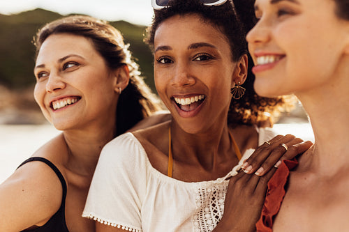 Portrait of multiethnic women outdoors