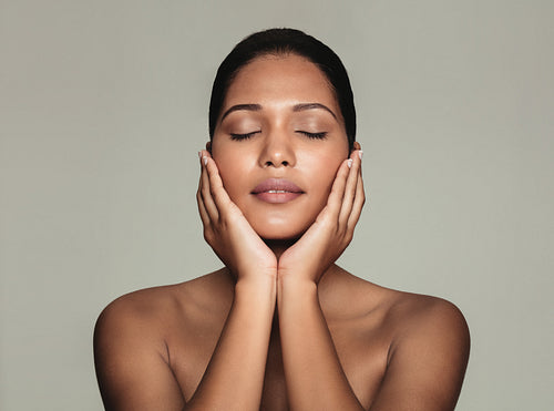 Young natural beauty with beautiful skin