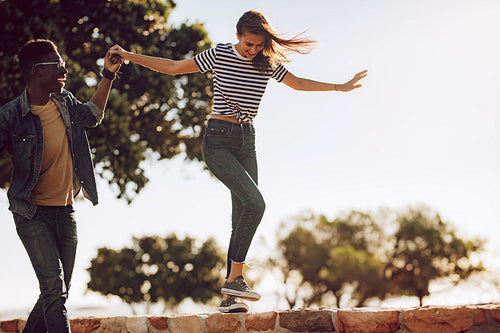 Best friends having a great time together