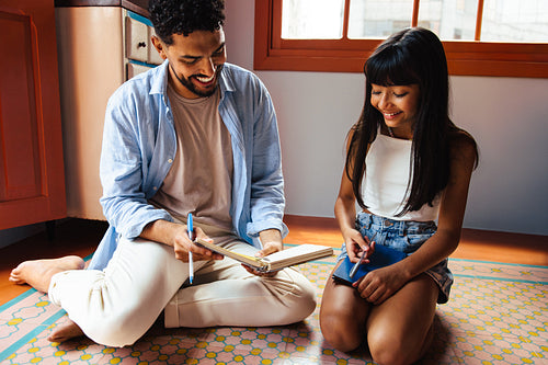 Father and daughter sharing quality time reading and learning together