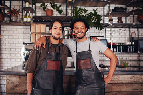 Successful local coffee shop owners