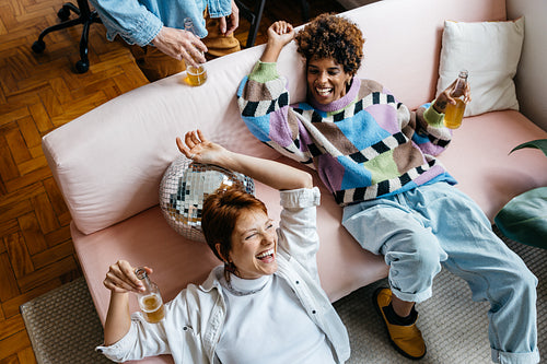 Freelance colleagues relaxing in a modern co-working space
