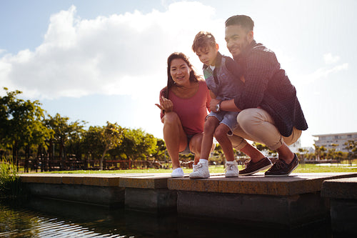 Couple with child on a day out