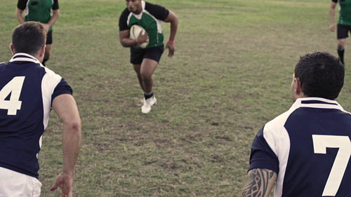 Rugby game in motion
