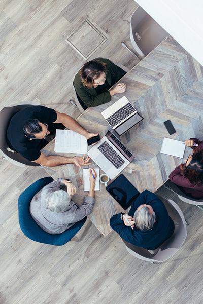 Corporate business group having a brainstorming session