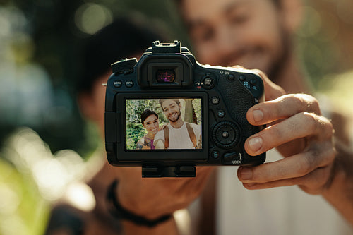 Tourist couple enjoying their holiday