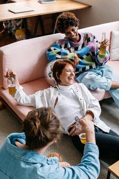 Freelance colleagues brainstorming in a cozy co-working space