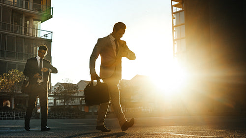 Men going to office early in the morning