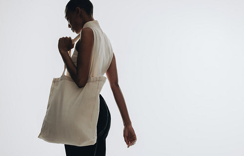 Sustainable luxury tote bag mockup for high-end branding