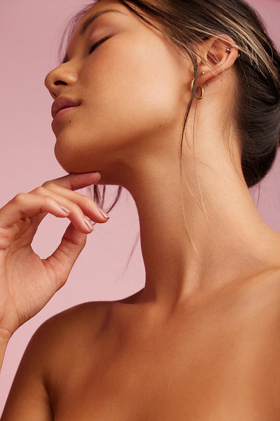 Beautiful woman with clean and clear skin