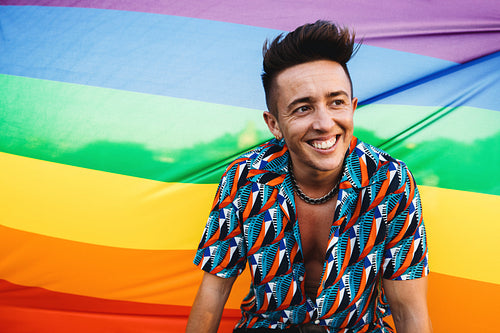 Happy transman embracing his identity