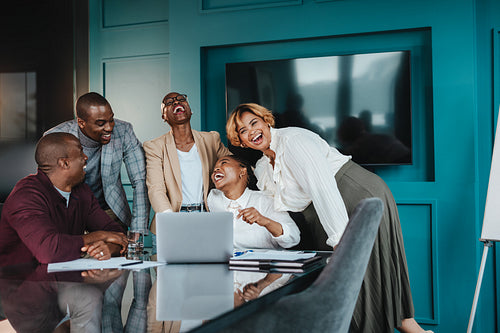 Collaborative business meeting in a boardroom