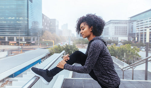 Woman exercising in the morning